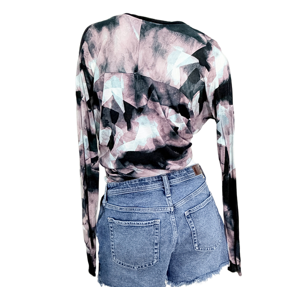 ArtCore 80s color style muted toned abstract tie-dye oversized long sleeve vera - Picture 2 of 8